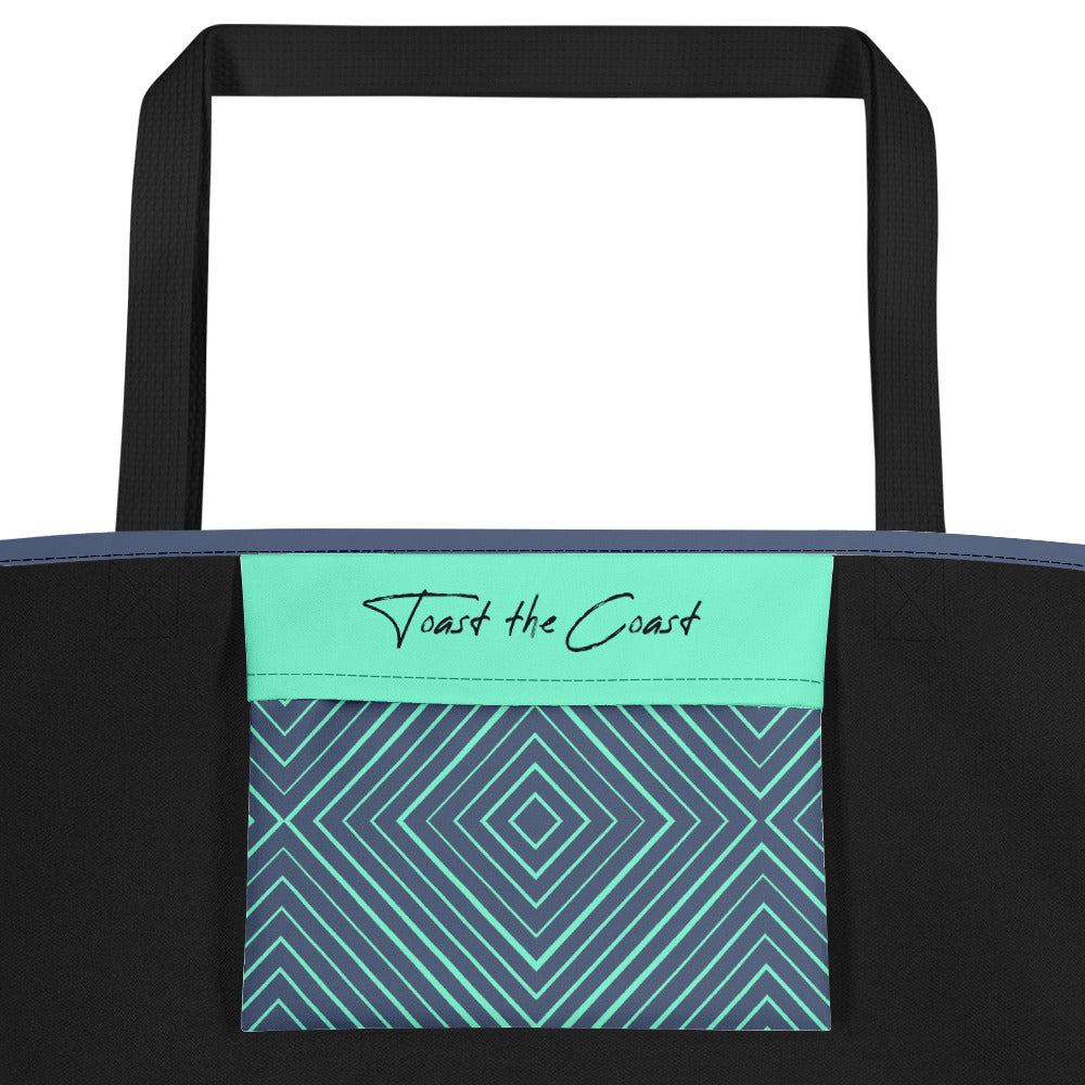 Hunter Coastal Supply - Geo Pattern Blue Beach Bag