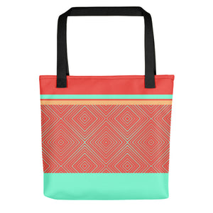 Hunter Coastal Supply - Geo Pattern Red Beach Tote