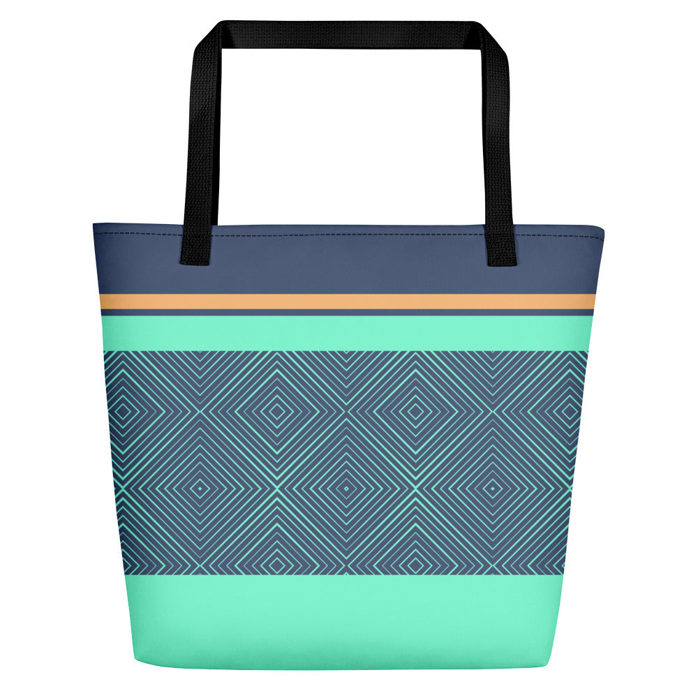 Hunter Coastal Supply - Geo Pattern Blue Beach Bag