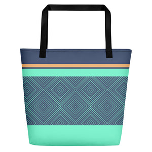 Hunter Coastal Supply - Geo Pattern Blue Beach Bag