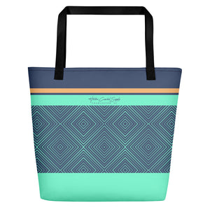 Hunter Coastal Supply - Geo Pattern Blue Beach Bag