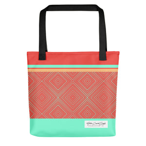 Hunter Coastal Supply - Geo Pattern Red Beach Tote