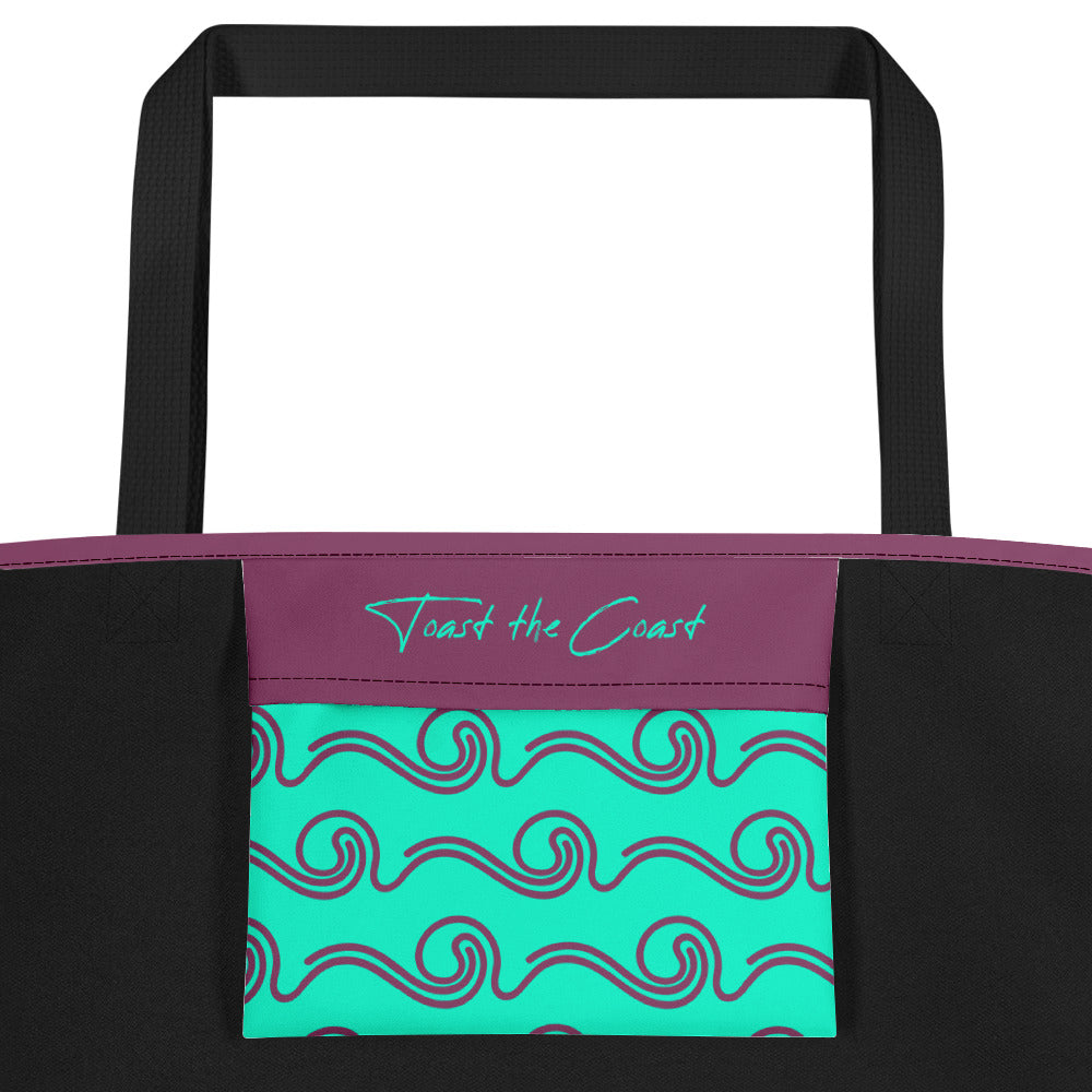Hunter Coastal Supply - Graphic Wave Purple Beach Bag